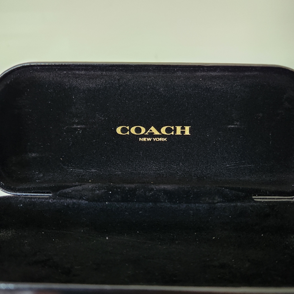 Coach Black Embossed Logo Sunglass Case - Picture 3 of 4